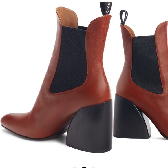 Chloe Wave Brown Heeled Chelsea Bootie - Picture 2 of 13